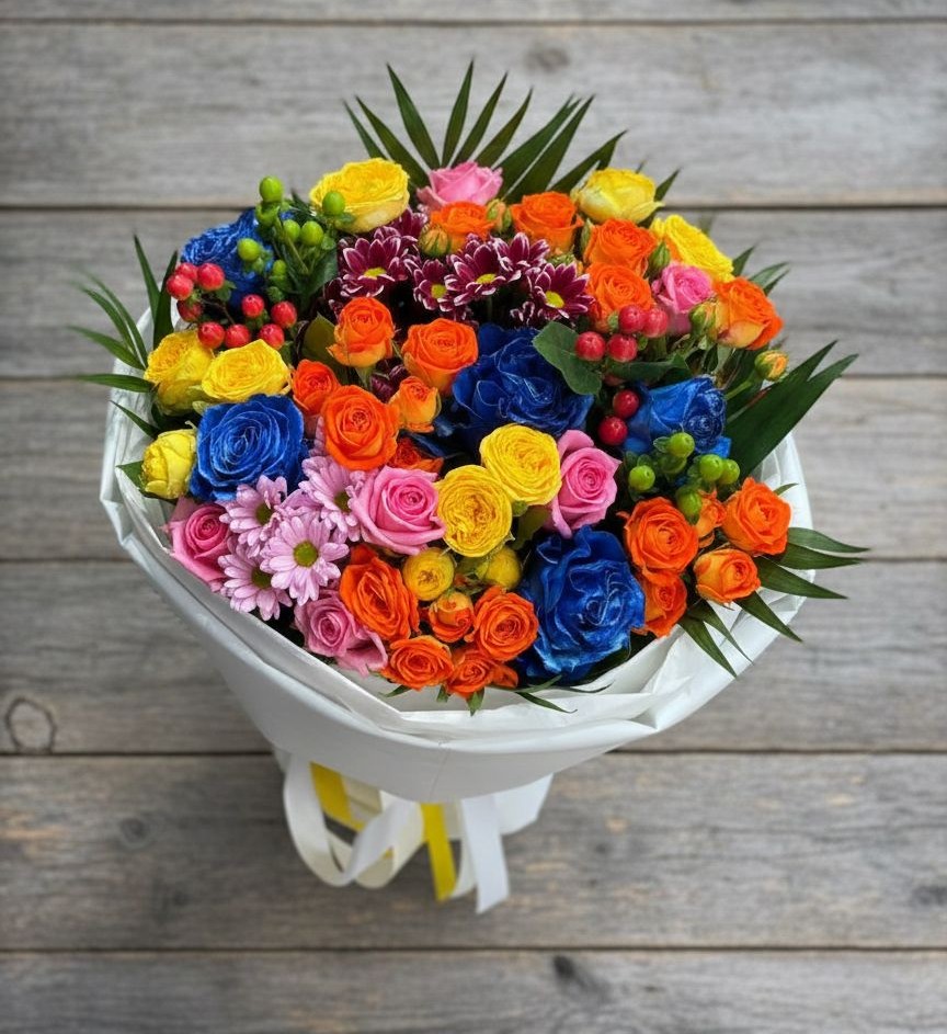 Букет цветов из: Розы и Хризантемы в Переяславке