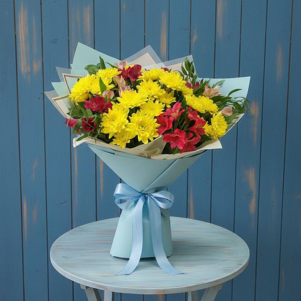 Букет цветов из: Альстромерии и Хризантемы в Переяславке