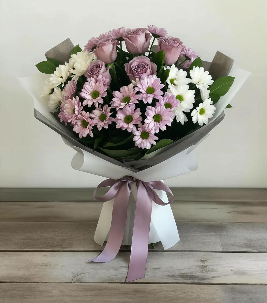 Букет цветов из: Хризантемы и Розы в Переяславке
