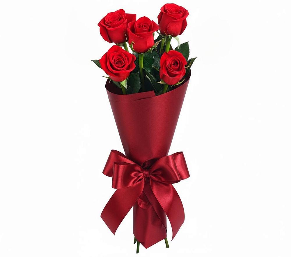 Букет 5 Красных роз Эдлесс Лав в Переяславке