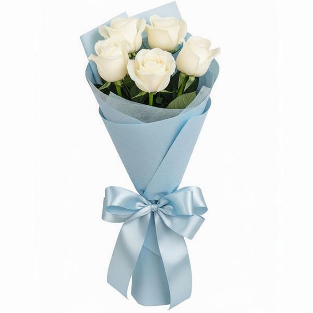 Букет 5 Белых роз Проуд в Переяславке