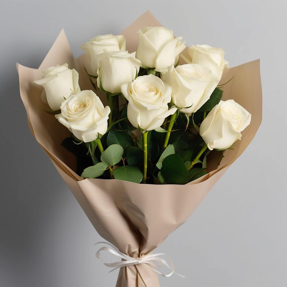 Букет 9 Белых роз Эдлесс Лав в Переяславке