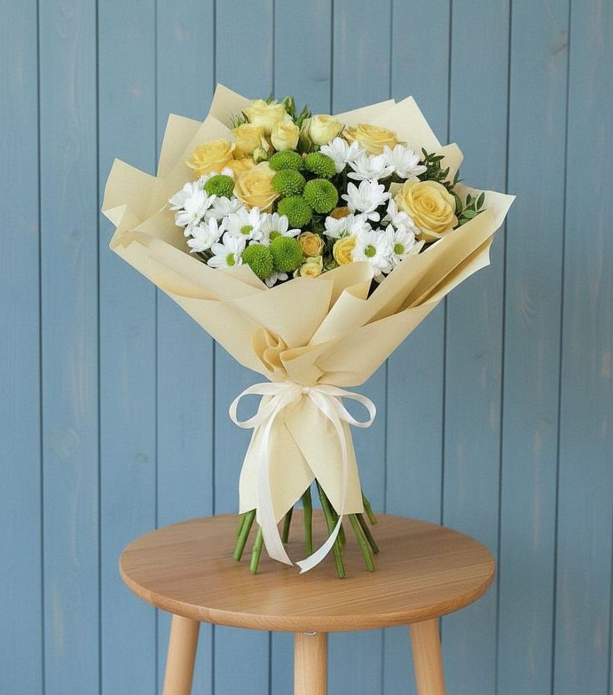 Букет цветов из: Хризантемы и Розы в Переяславке