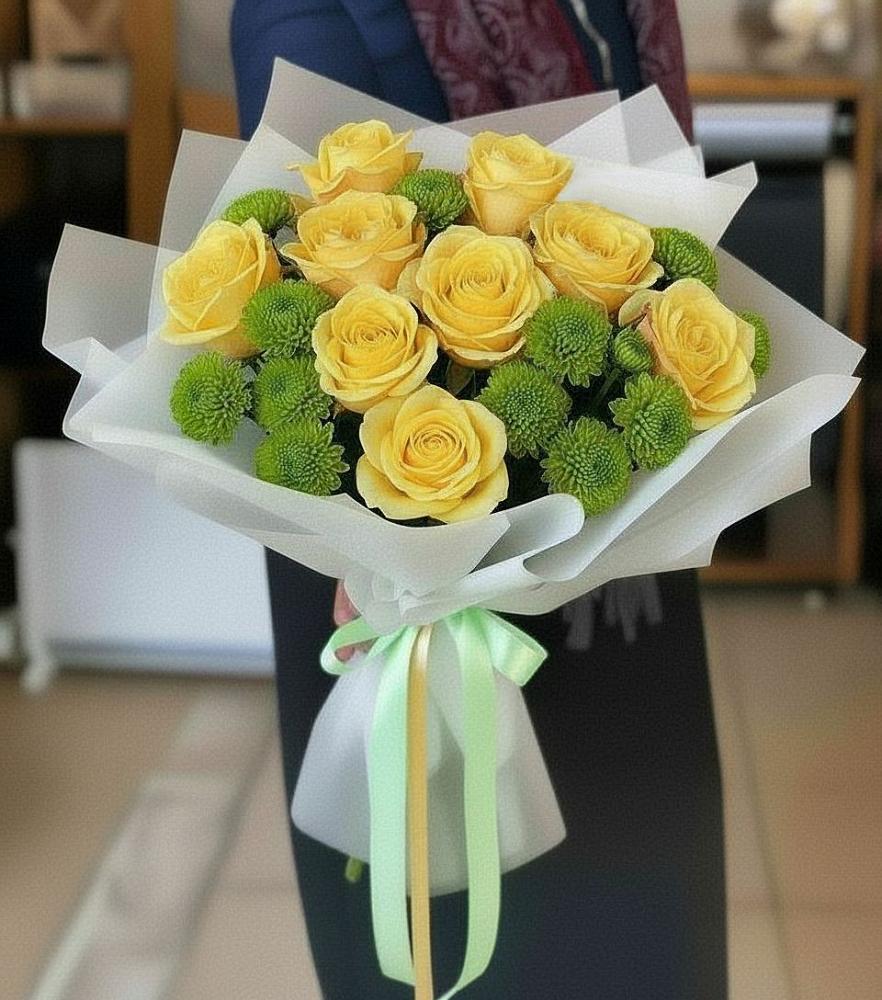 Букет цветов из: Хризантемы и Розы в Переяславке