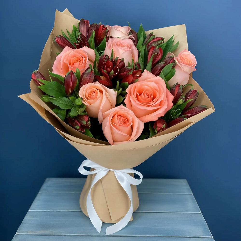 Букет цветов из: Розы и Альстромерии в Переяславке