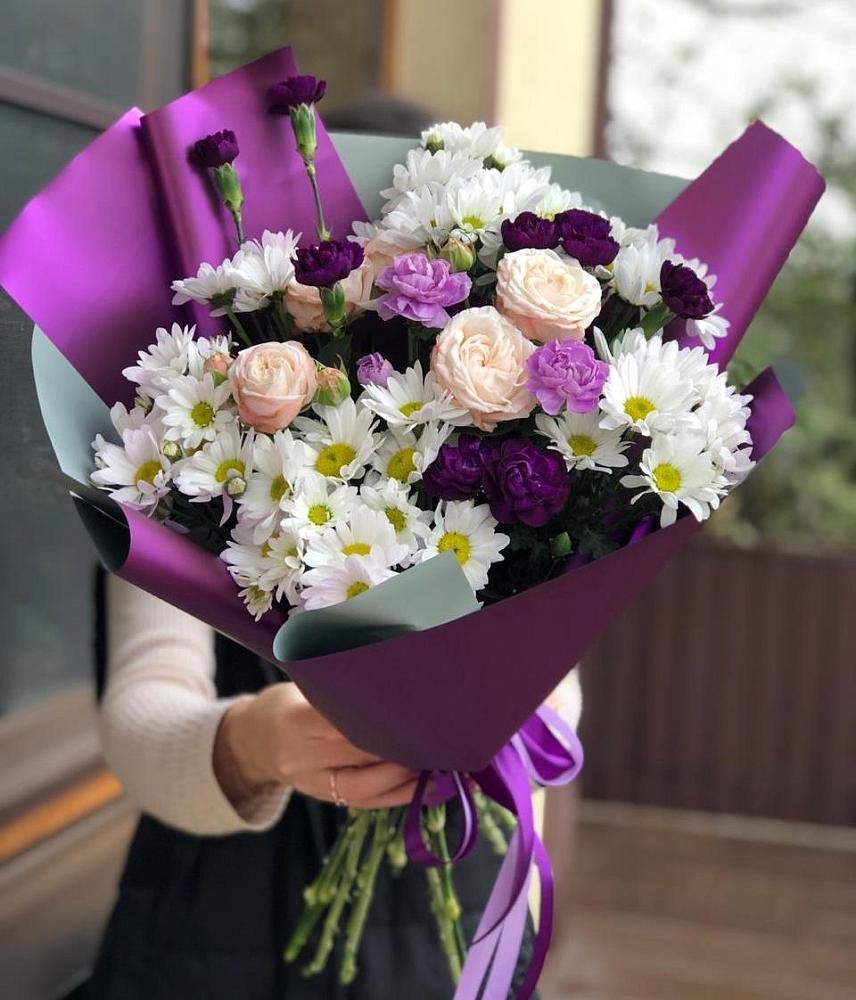 Букет цветов из: Хризантемы, Гвоздики и Розы в Переяславке