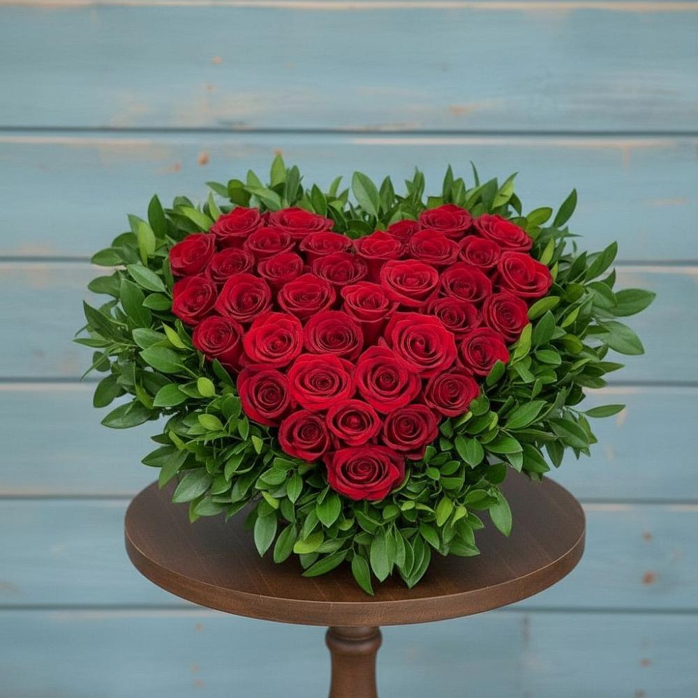 Цветочная композиция из Розы в виде сердца в Переяславке