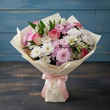 Букет цветов из:  Хризантемы, Альстромерии и Розы в Переяславке