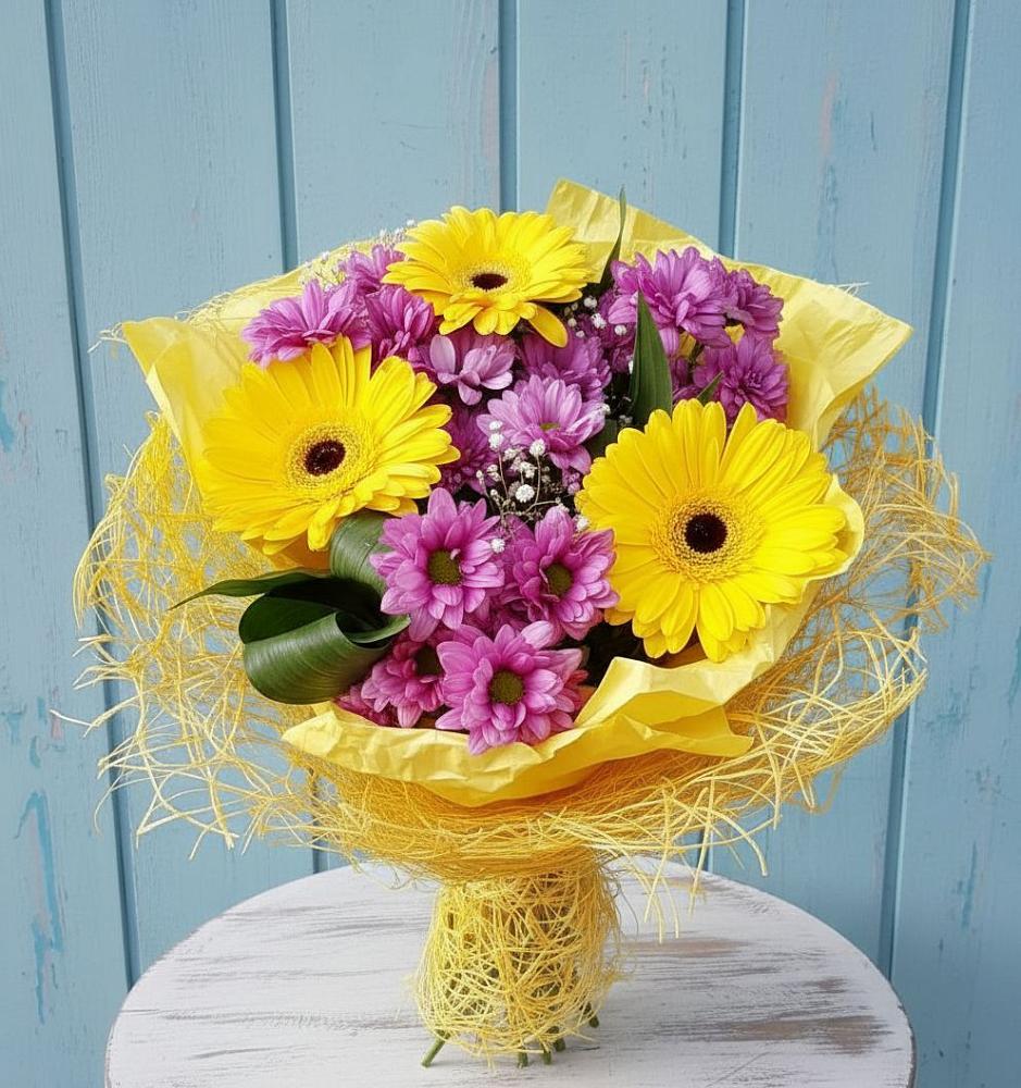 Букет цветов из: Хризантемы и Герберы в Переяславке