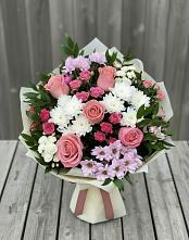Букет цветов из:  Альстромерии, Гвоздики, Розы и Хризантемы в Переяславке