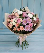 Букет цветов из:  Хризантемы, Розы и Альстромерии в Переяславке