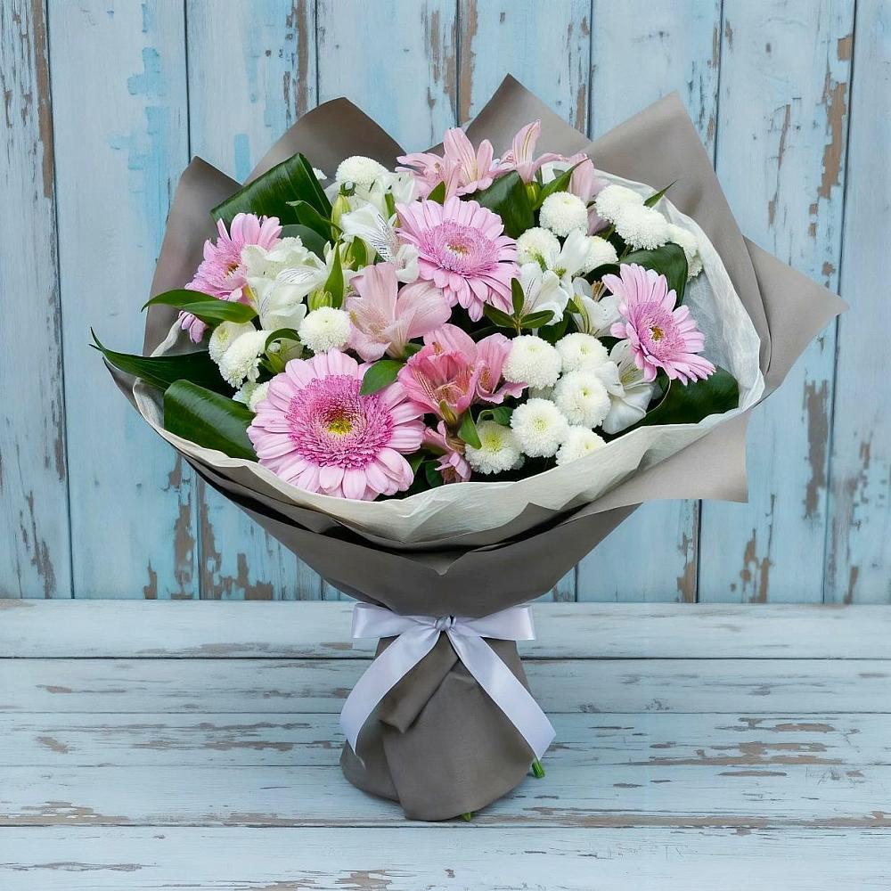 Букет цветов из: Герберы, Альстромерии и Хризантемы в Переяславке