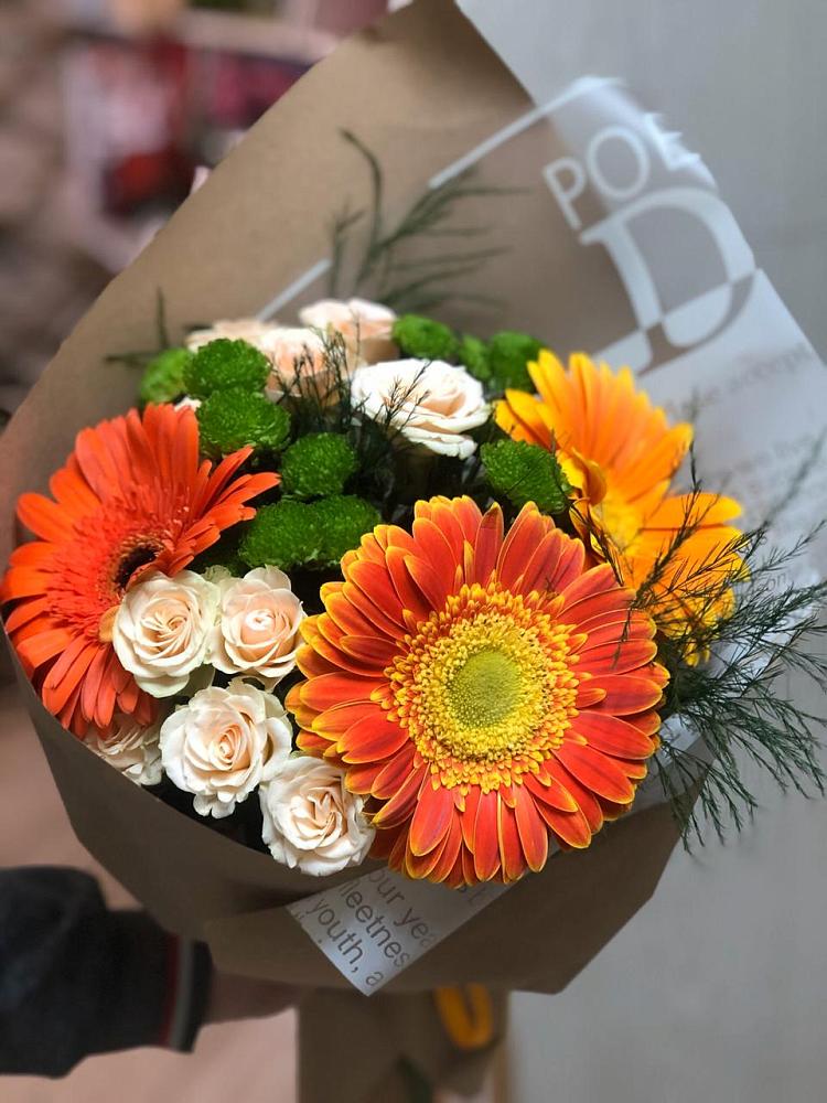 Букет цветов из: Герберы, Хризантемы и Розы в Переяславке